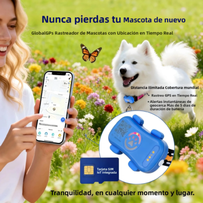 Localizador GPS para Perros y Gatos con SIM Integrada y Rastreo en Tiempo Real – Requiere Suscripción