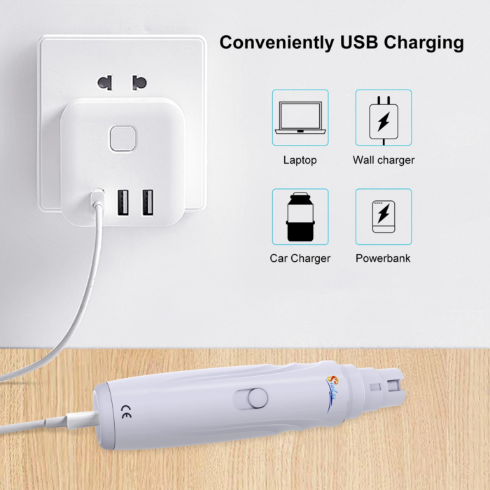 Cortaúñas Eléctrico USB para Perros y Gatos – 2 Velocidades